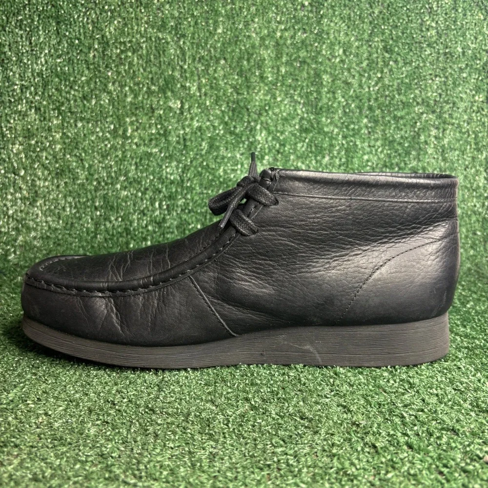 Clarks Wallabee Leather‎ Lace Up Casual Moccasin Chukka Boot Black Mens Size 12